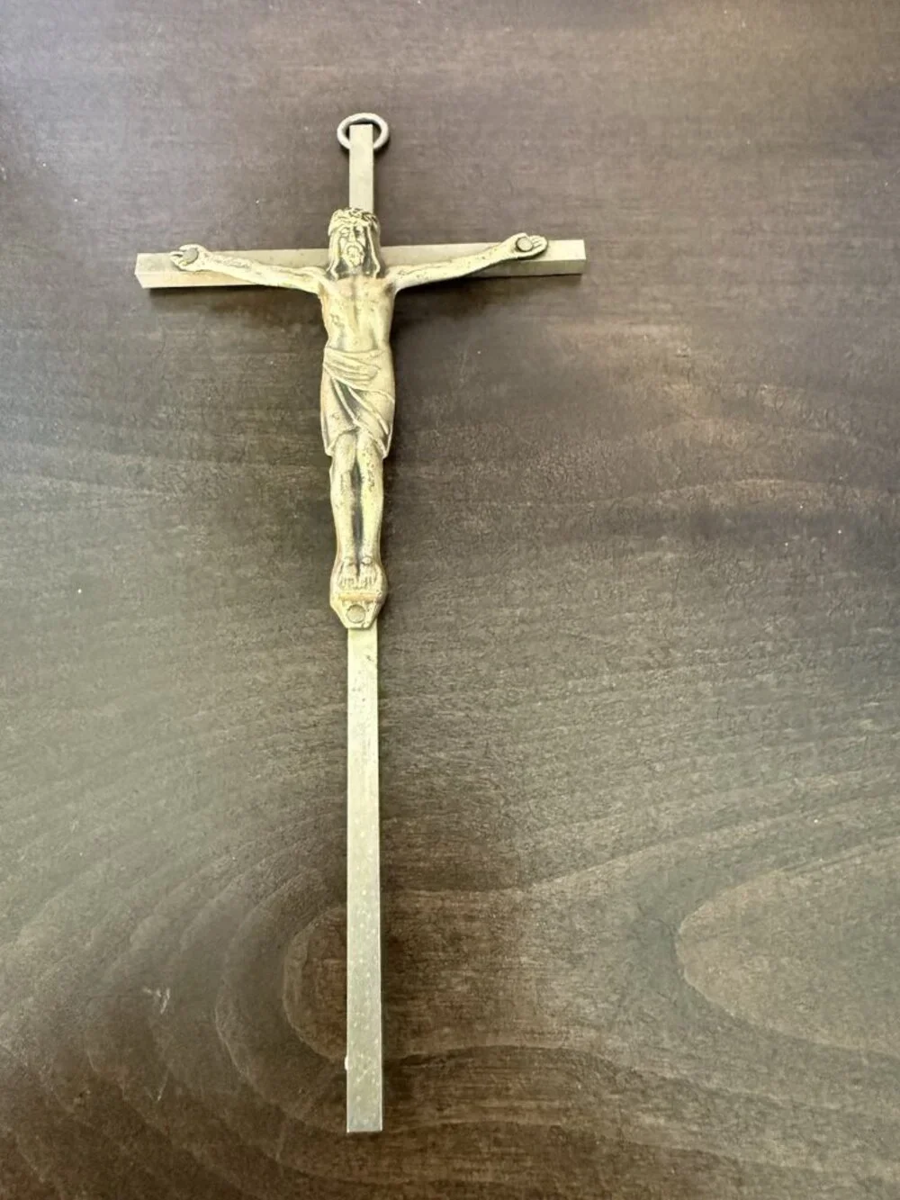 Vintage INRI Brass Crucifix Cross Wall Hanging Jesus Christ Religious 10